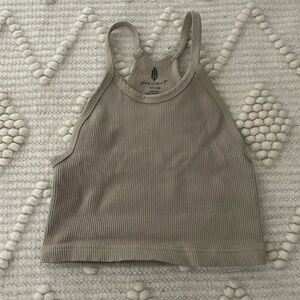 FREE PEOPLE Ribbed Tank Top in Taupe
